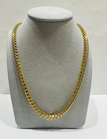 10K GOLD DIAMOND CUT FRANCO LINK CHAIN 24" 4.70mm, 60.9gm