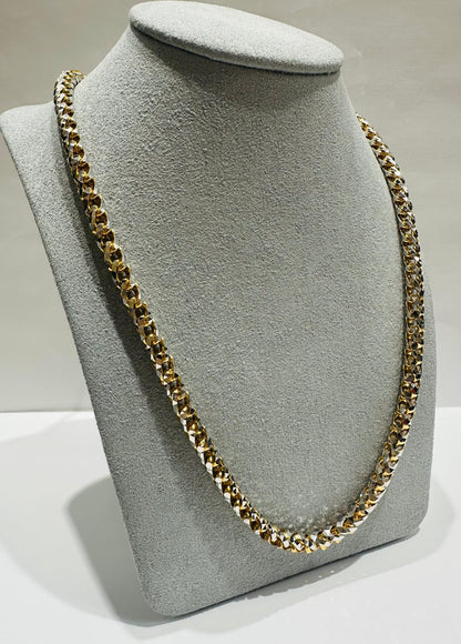 10K GOLD DIAMOND CUT FRANCO LINK CHAIN 22" 4.90mm, 63.4gm