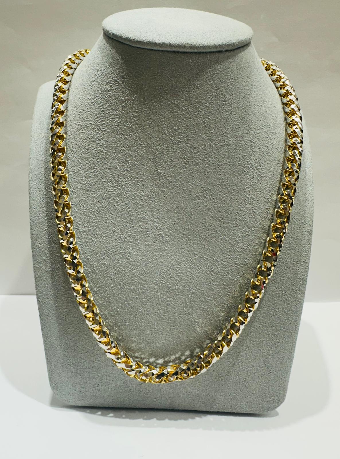 10K GOLD DIAMOND CUT FRANCO LINK CHAIN 28" 5.90mm, 114.4gm