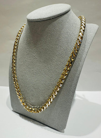 10K GOLD DIAMOND CUT FRANCO LINK CHAIN 28" 5.90mm, 114.4gm