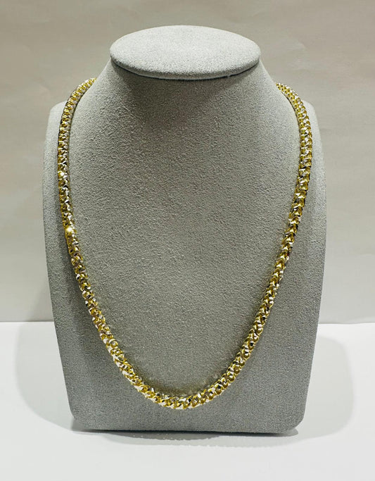 10K GOLD DIAMOND CUT FRANCO LINK CHAIN 18" 4.40mm, 42gm