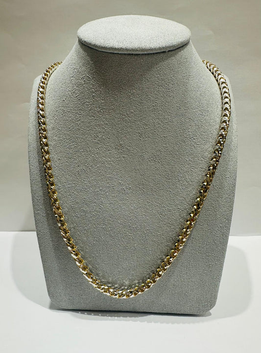 10K GOLD DIAMOND CUT FRANCO LINK CHAIN 20" 4.25mm, 43.7gm