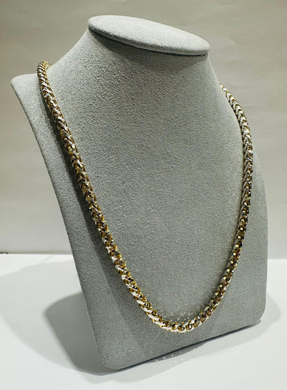 10K GOLD DIAMOND CUT FRANCO LINK CHAIN 20" 4.25mm, 43.7gm