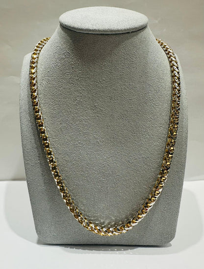 10K GOLD DIAMOND CUT FRANCO LINK CHAIN 22" 4.90mm, 63.4gm