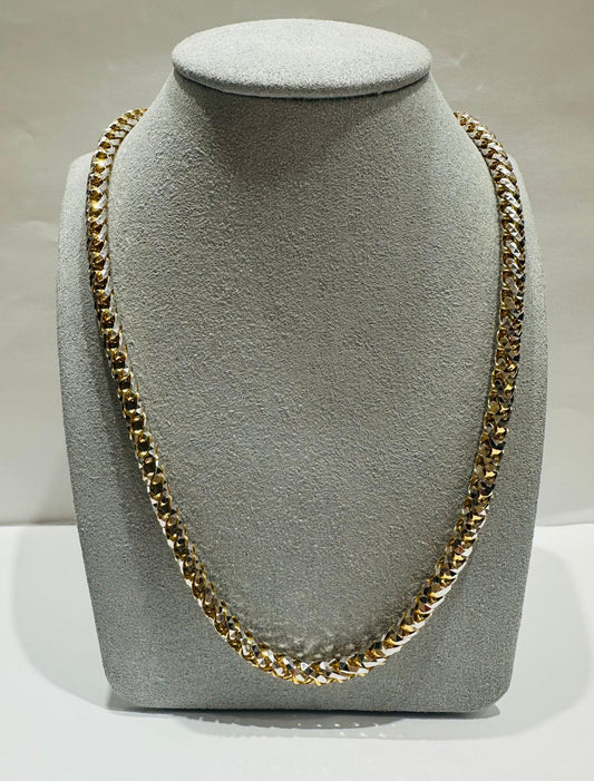 10K GOLD DIAMOND CUT FRANCO LINK CHAIN 22" 4.90mm, 63.4gm