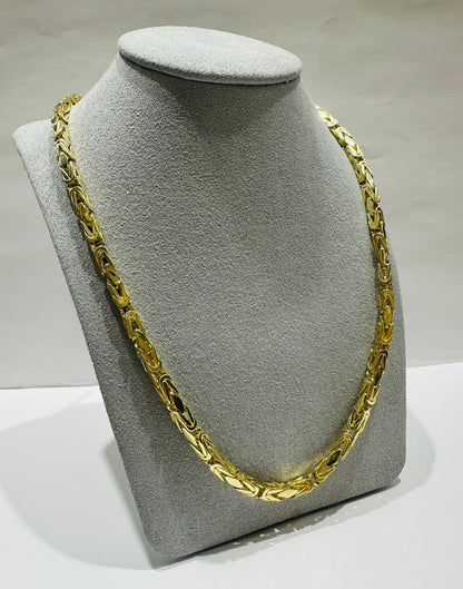 10K GOLD BYZANTINE LINK CHAIN 24" 4.18mm, 33.0gm