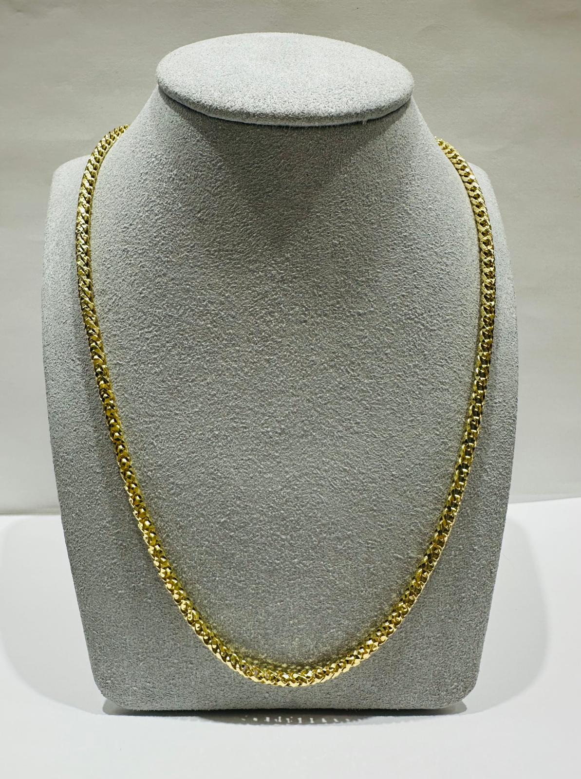 10K GOLD FRANCO DIAMOND CUT LINK CHAIN 22" 3.09mm, 26.7gm