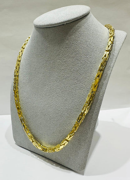 10K GOLD BYZANTINE LINK CHAIN 24" 4.18mm, 33.0gm