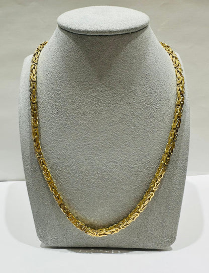 10K GOLD BYZANTINE LINK CHAIN 26" 3.52mm, 47.5gm