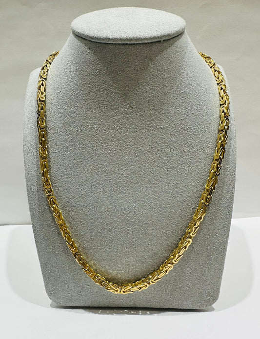 10K GOLD BYZANTINE LINK CHAIN 26" 3.52mm, 47.5gm