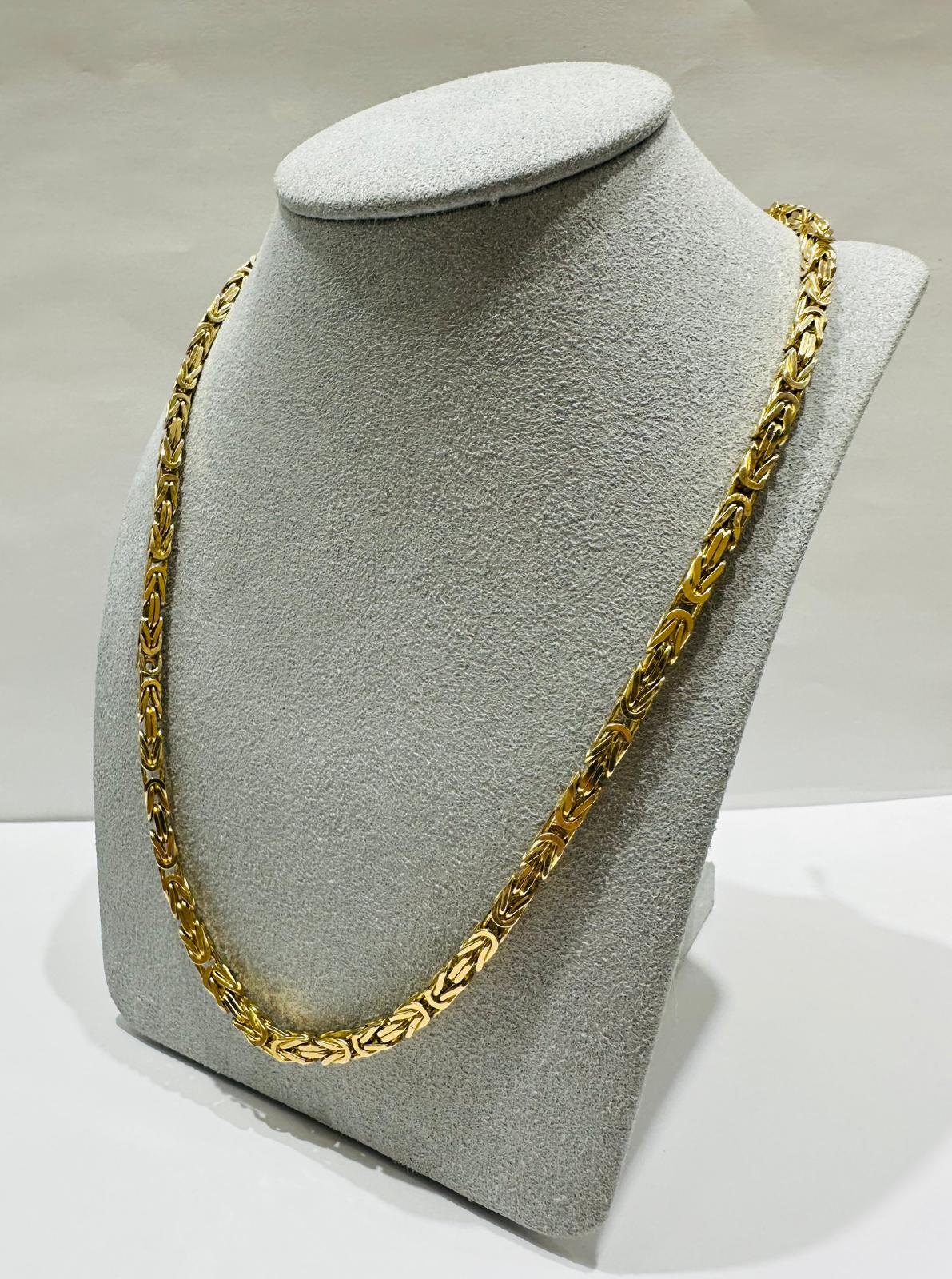 10K GOLD BYZANTINE LINK CHAIN 26" 3.52mm, 47.5gm