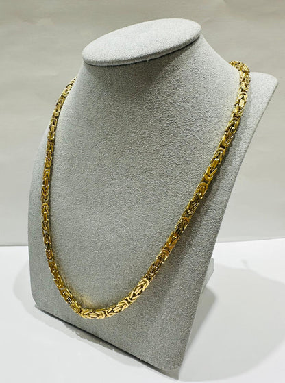 10K GOLD BYZANTINE LINK CHAIN 26" 3.52mm, 47.5gm