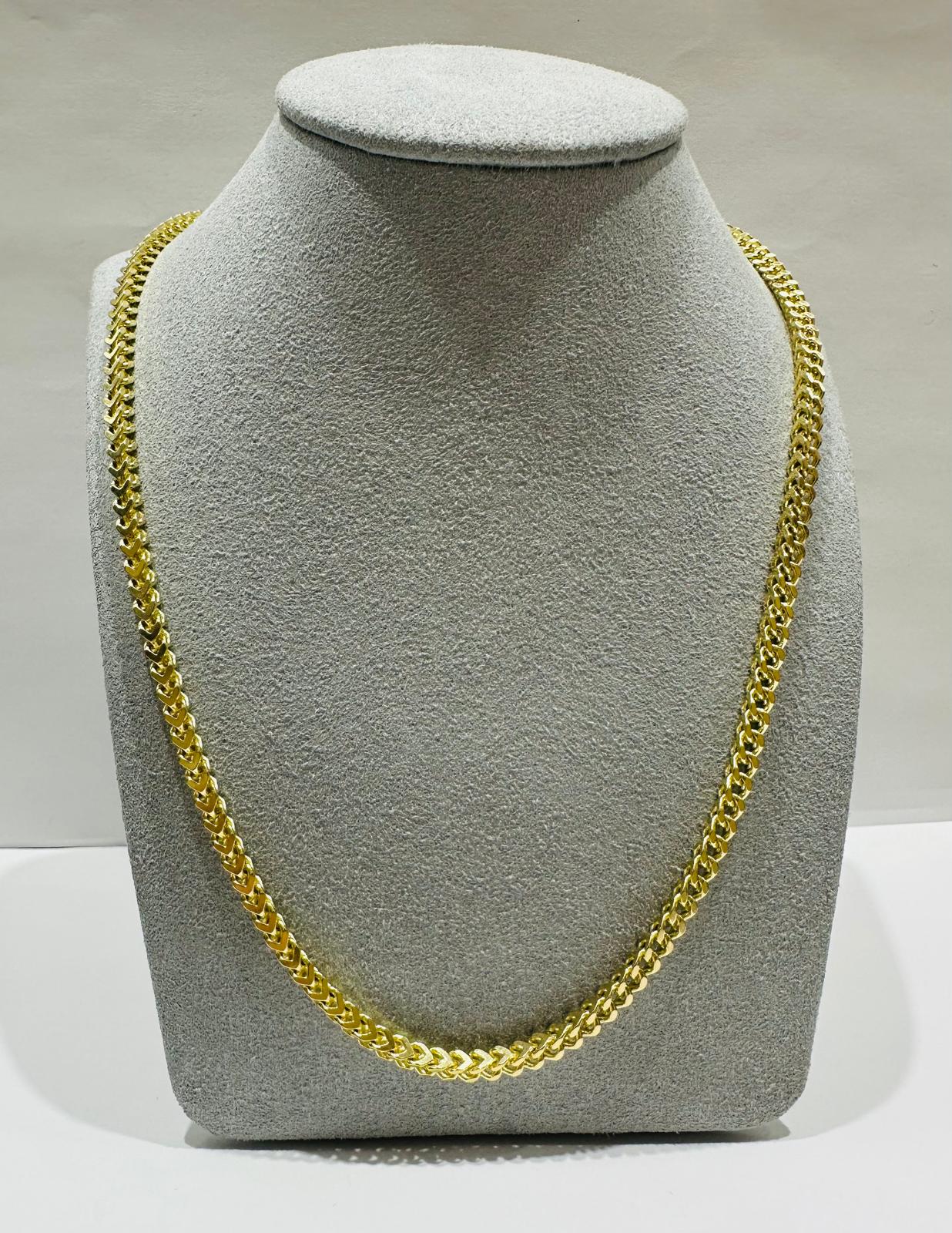 10K GOLD FRANCO LINK CHAIN 22" 3.12mm, 31.9gm