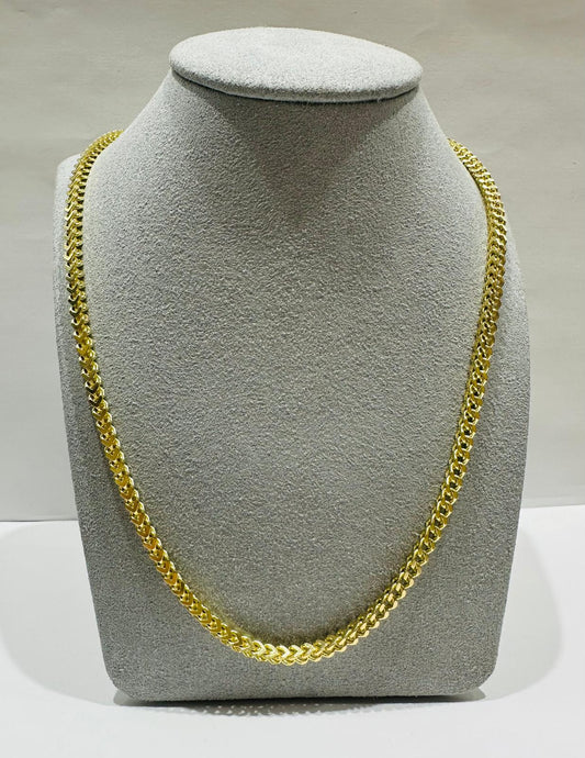 10K GOLD FRANCO LINK CHAIN 22" 3.12mm, 31.9gm
