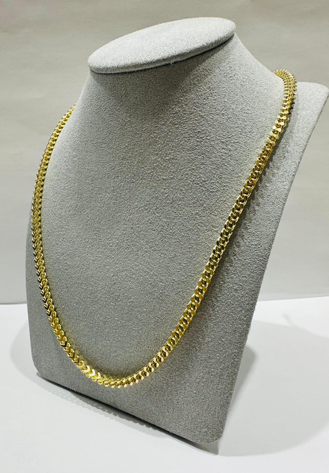10K GOLD FRANCO LINK CHAIN 22" 3.12mm, 31.9gm