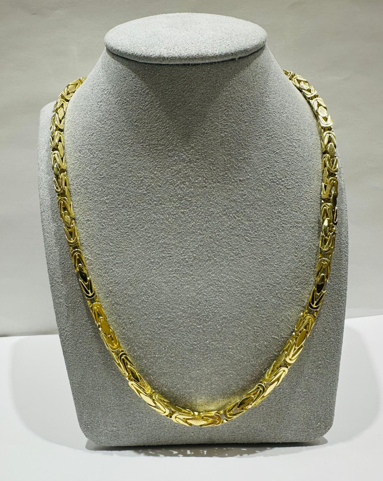 10K GOLD BYZANTINE LINK CHAIN 24" 4.18mm, 33.0gm