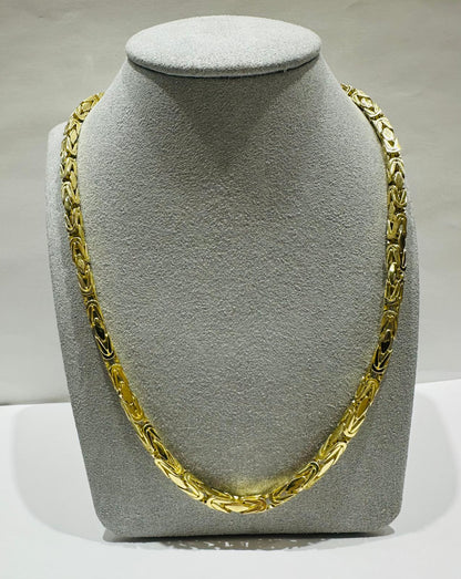 10K GOLD BYZANTINE LINK CHAIN 24" 4.18mm, 33.0gm