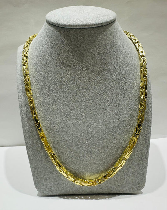 10K GOLD BYZANTINE LINK CHAIN 24" 4.18mm, 33.0gm