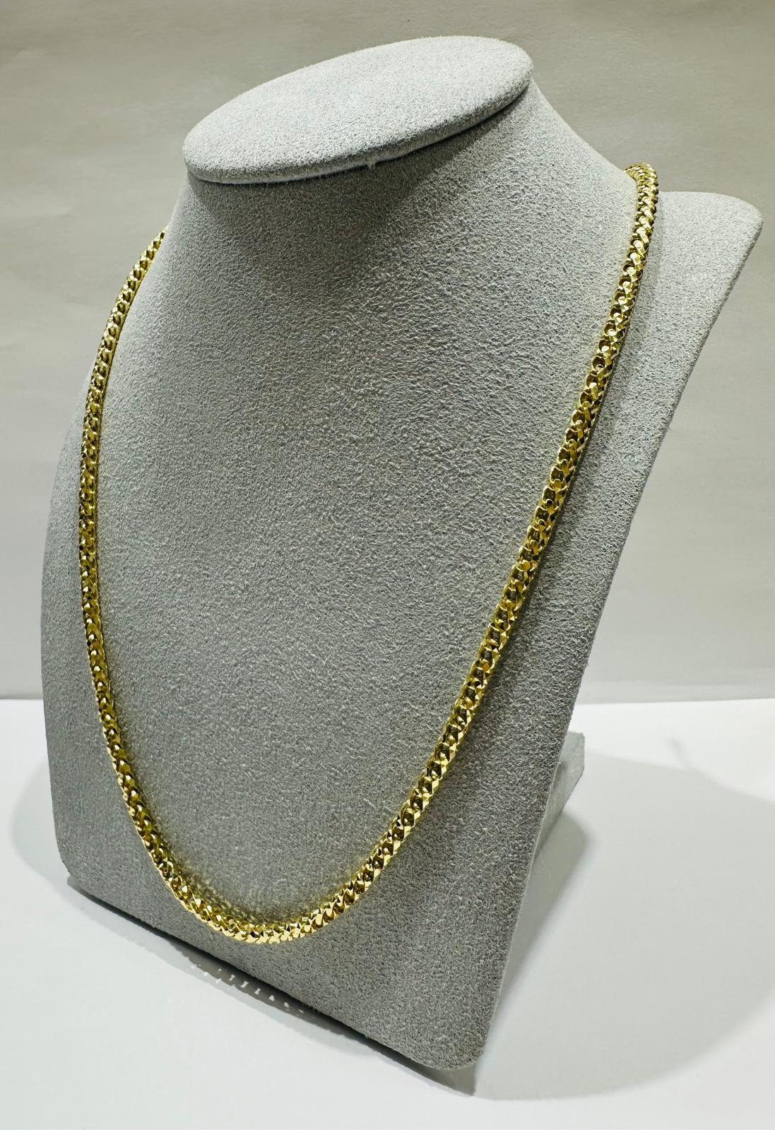 10K GOLD FRANCO DIAMOND CUT LINK CHAIN 22" 3.09mm, 26.7gm