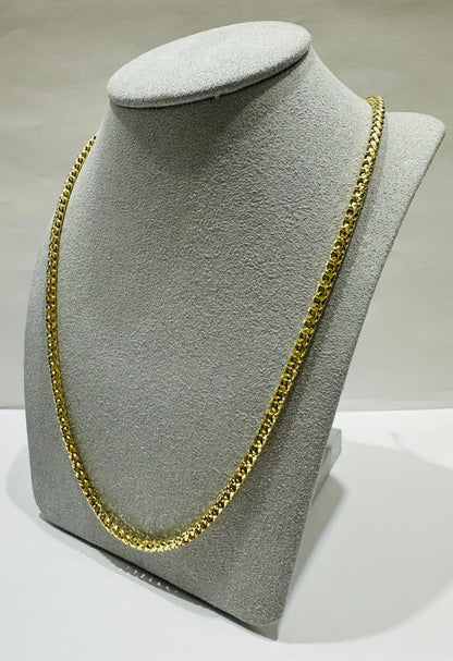 10K GOLD FRANCO DIAMOND CUT LINK CHAIN 22" 3.09mm, 26.7gm