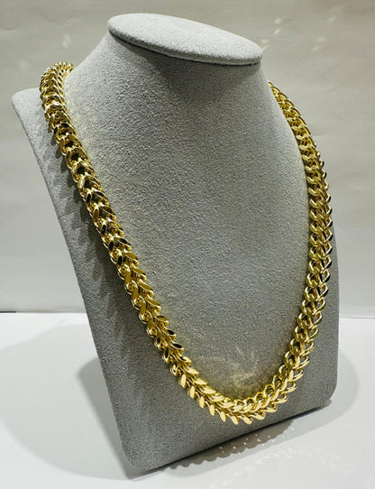 10K GOLD FLAT BYZANTINE LINK CHAIN 24" 6.90mm, 56.9gm