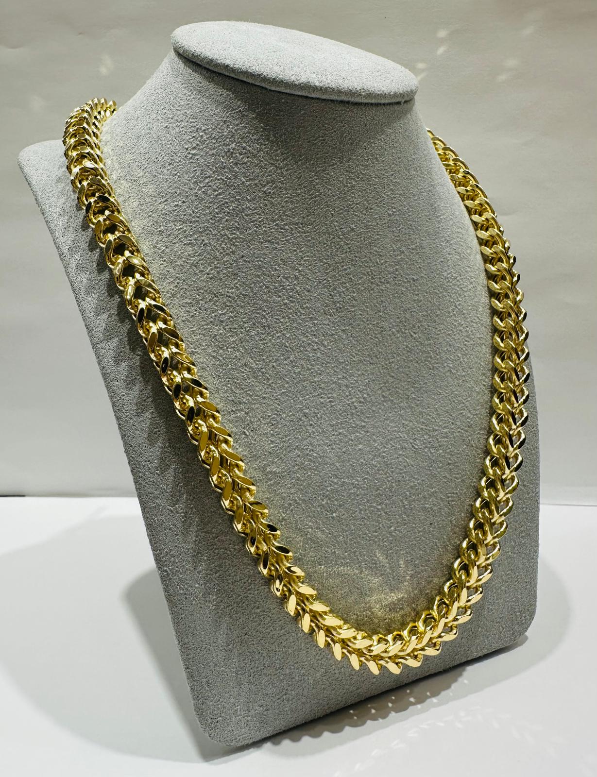 10K GOLD FLAT BYZANTINE LINK CHAIN 26" 8.45mm, 97.0gm