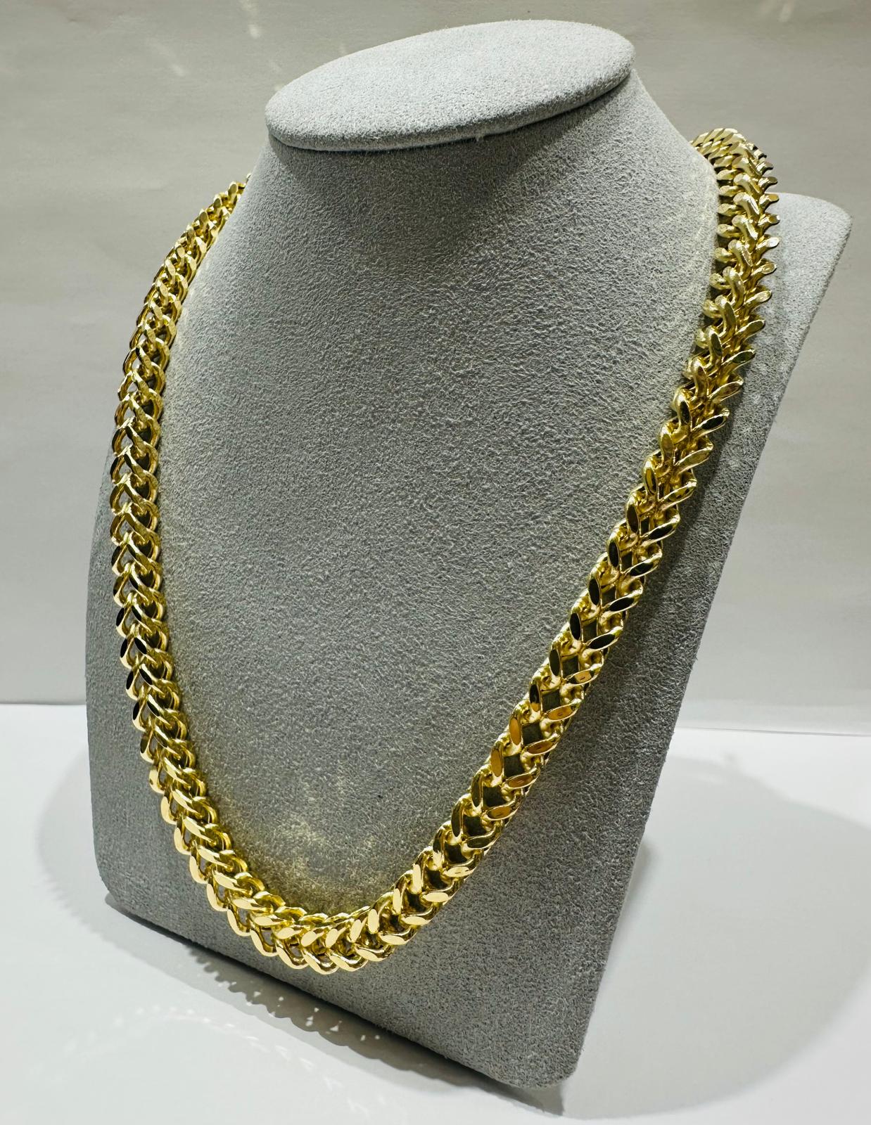 10K GOLD FLAT BYZANTINE LINK CHAIN 26" 8.45mm, 97.0gm