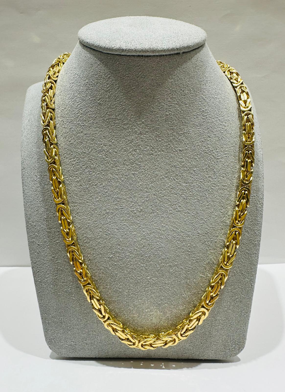 10K GOLD BYZANTINE LINK CHAIN 26" 4.76mm, 108.8gm