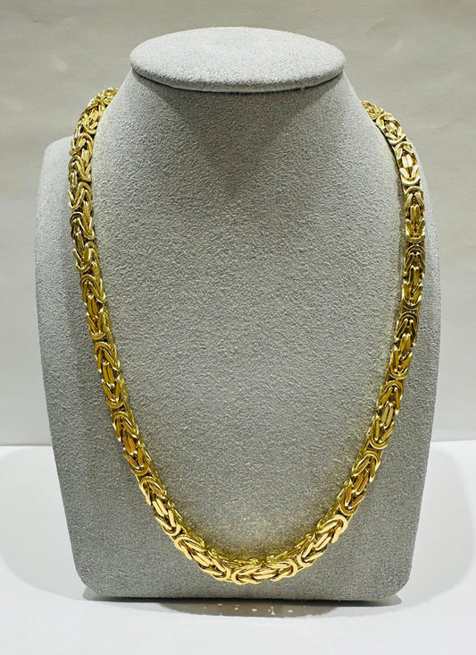 10K GOLD BYZANTINE LINK CHAIN 26" 4.76mm, 108.8gm