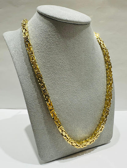 10K GOLD BYZANTINE LINK CHAIN 26" 4.76mm, 108.8gm