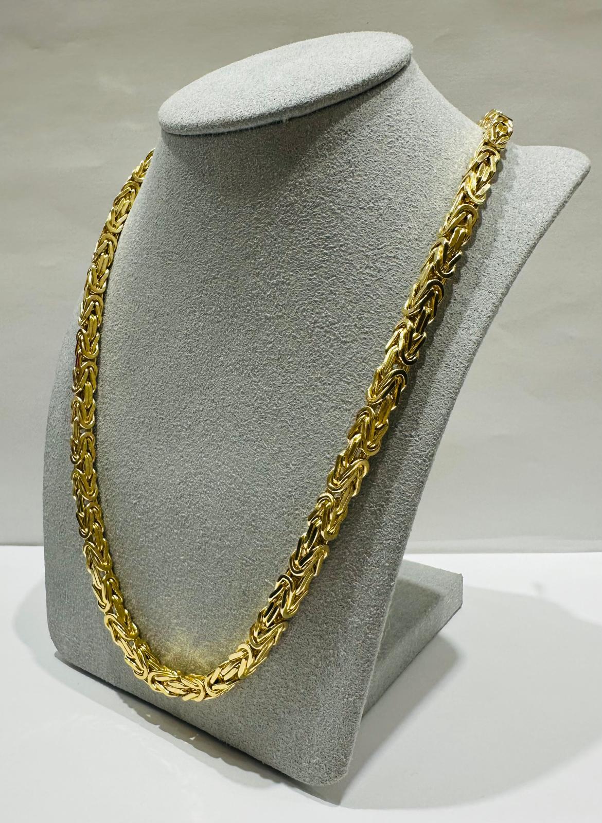 10K GOLD BYZANTINE LINK CHAIN 26" 4.76mm, 108.8gm