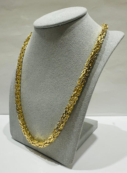 10K GOLD BYZANTINE LINK CHAIN 26" 4.76mm, 108.8gm