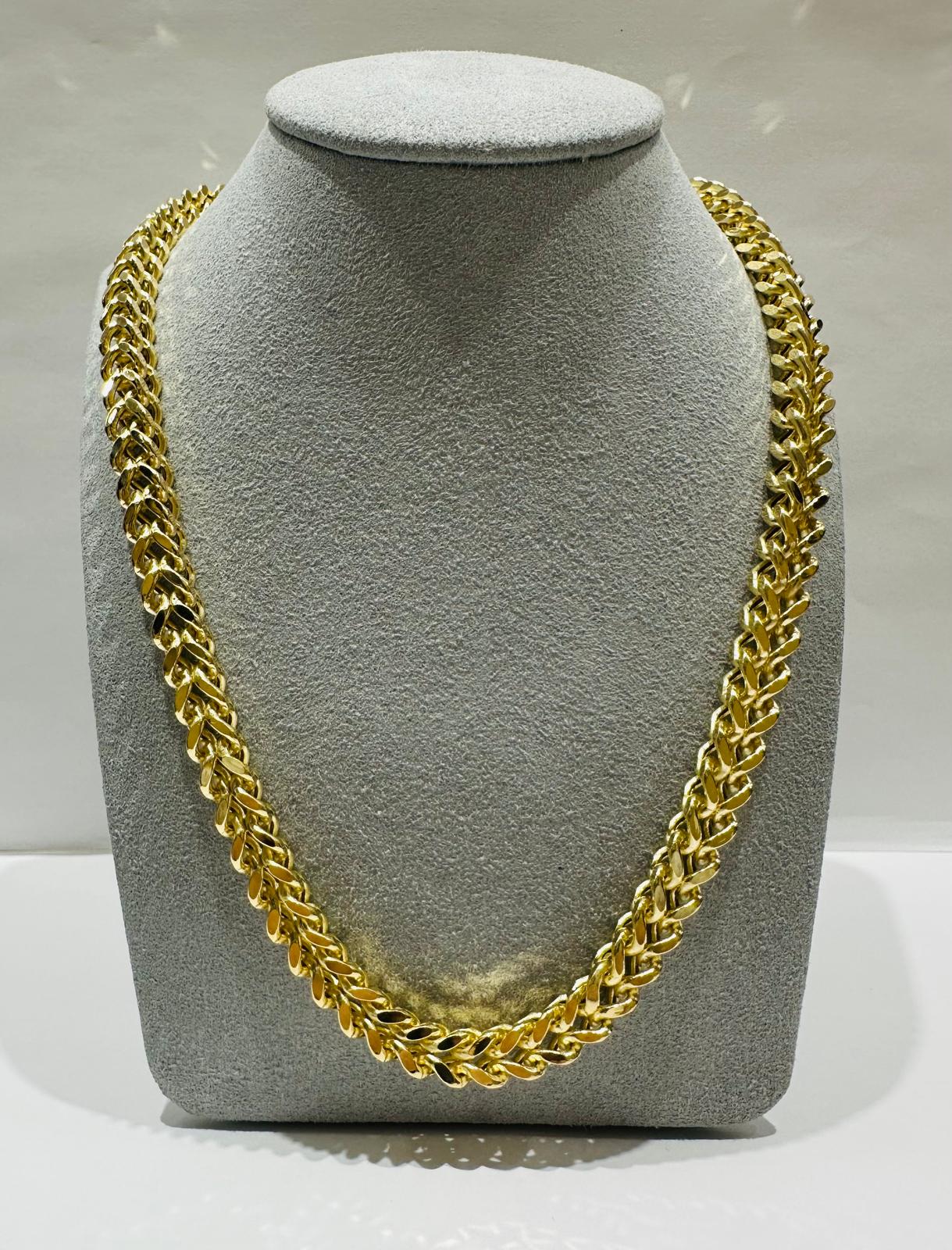 10K GOLD FLAT BYZANTINE LINK CHAIN 24" 6.90mm, 56.9gm