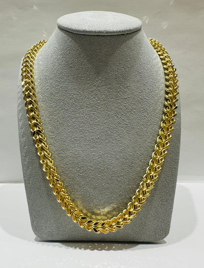 10K GOLD FLAT BYZANTINE LINK CHAIN 26" 8.45mm, 97.0gm