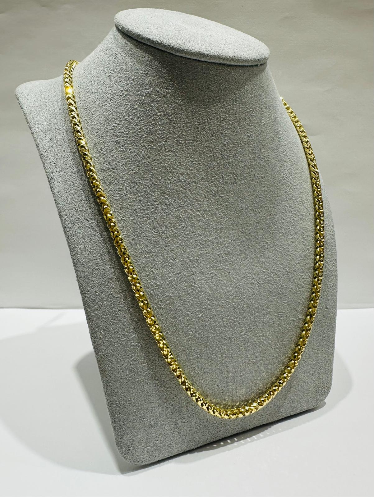 10K GOLD FRANCO DIAMOND CUT LINK CHAIN 22" 3.09mm, 26.7gm