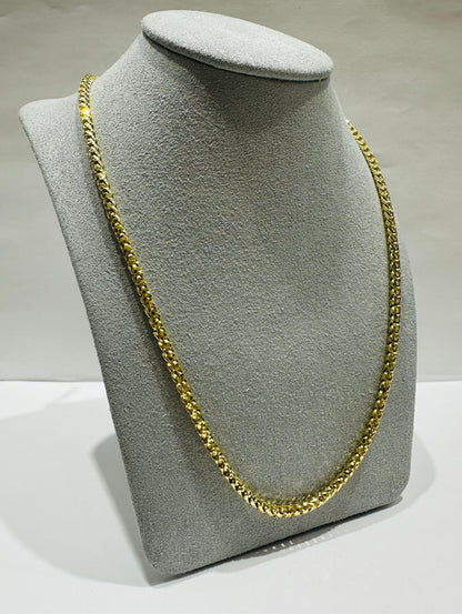 10K GOLD FRANCO DIAMOND CUT LINK CHAIN 22" 3.09mm, 26.7gm