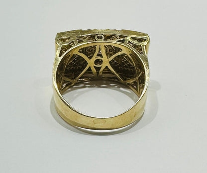 10K GOLD CROSS RING, SIZE: 11,  WEIGHT: 9.4gm