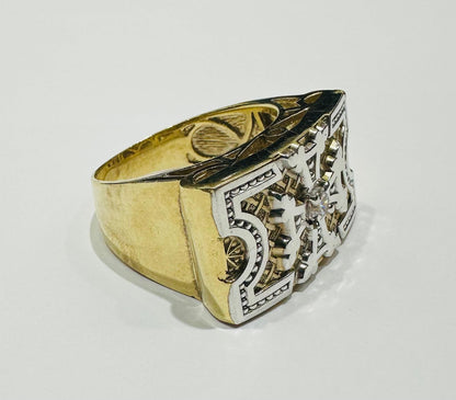 10K GOLD CROSS RING, SIZE: 11,  WEIGHT: 9.4gm