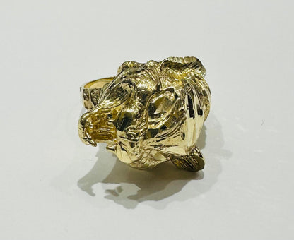 10K GOLD PANTHER RING, SIZE: 8,  WEIGHT: 10.2gm
