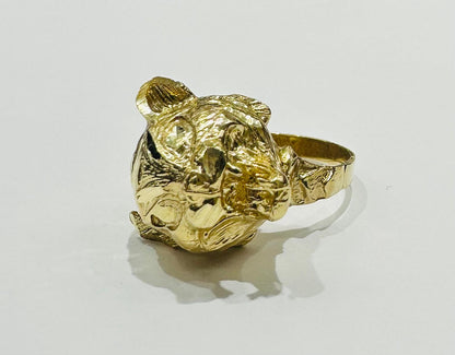 10K GOLD PANTHER RING, SIZE: 8,  WEIGHT: 10.2gm