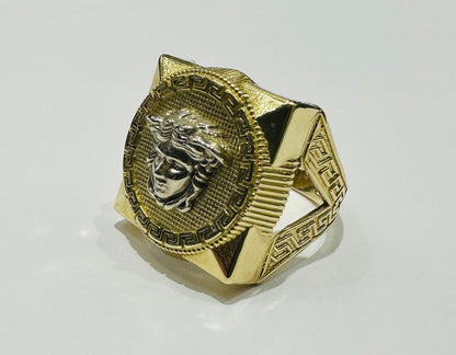 10K GOLD MEDUSA HEAD RING, SIZE: 11.5,  WEIGHT: 7.3gm