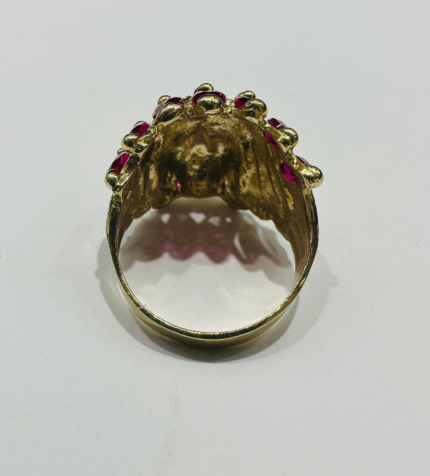 10K GOLD INDIAN CHIEF HEAD RING, SIZE: 7.6,  WEIGHT: 5.8gm