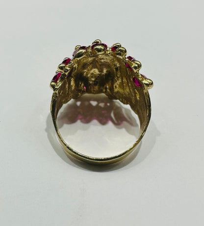 10K GOLD INDIAN CHIEF HEAD RING, SIZE: 7.6,  WEIGHT: 5.8gm