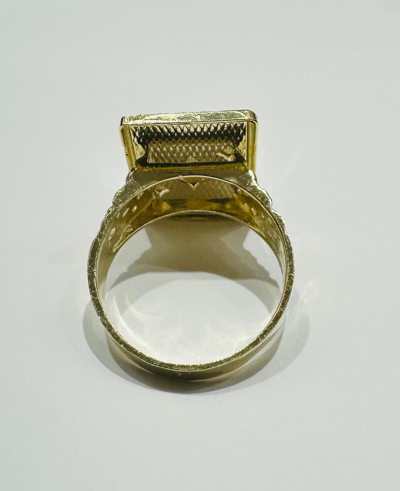 10K GOLD ACES CARD RING, SIZE: 9.8,  WEIGHT: 5.7gm
