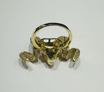 10K GOLD GOLD RING WITH CZ STONES, SIZE: 11.0,  WEIGHT: 16.3gm