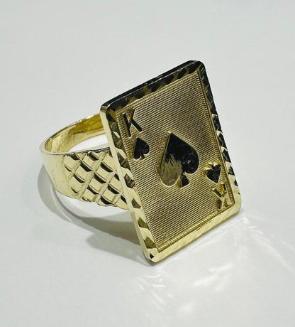 10K GOLD KING OF SPADES RING, SIZE: 9.8,  WEIGHT: 5.8gm