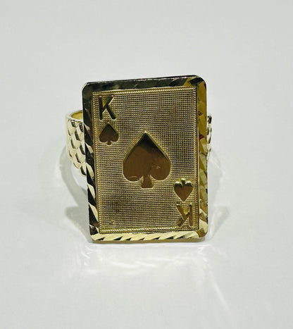 10K GOLD KING OF SPADES RING, SIZE: 9.8,  WEIGHT: 5.8gm