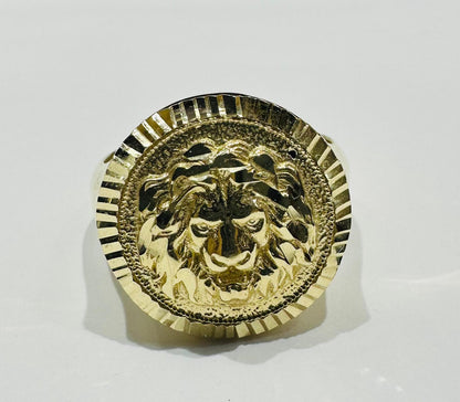 10K GOLD LION HEAD RING, SIZE: 7.8,  WEIGHT: 7.3gm