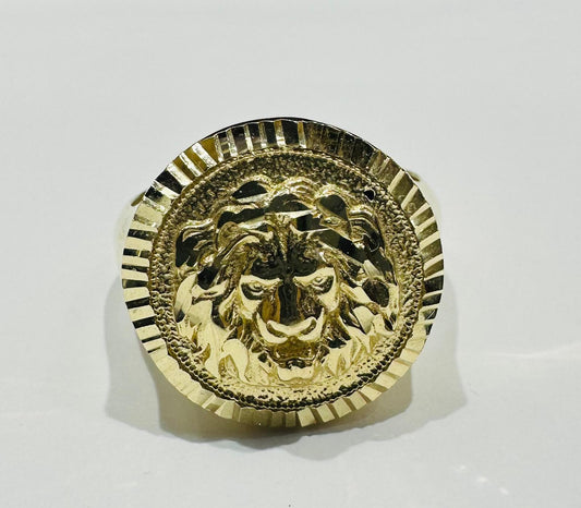 10K GOLD LION HEAD RING, SIZE: 7.8,  WEIGHT: 7.3gm