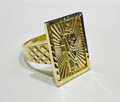 10K GOLD SAINT JUDE RING, SIZE: 10.0,  WEIGHT: 6.5gm